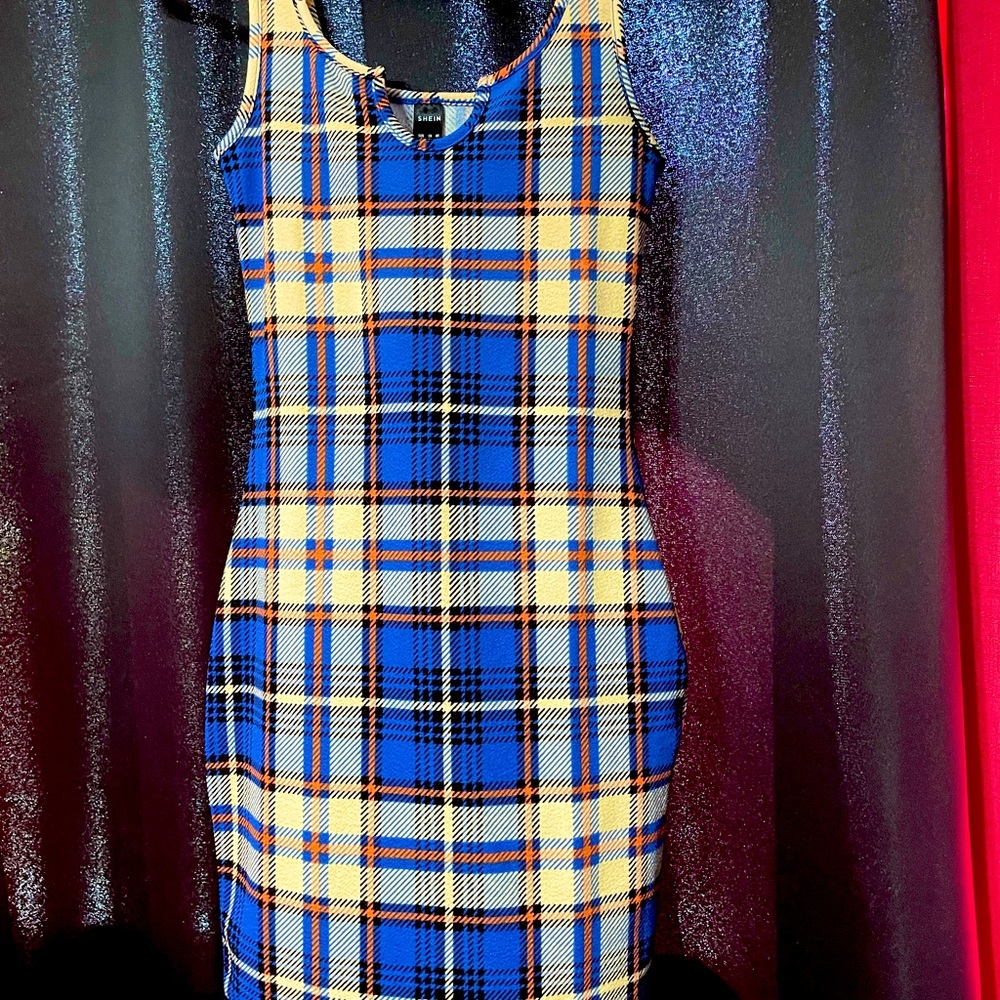 Blue Plaid Shein Dress XS